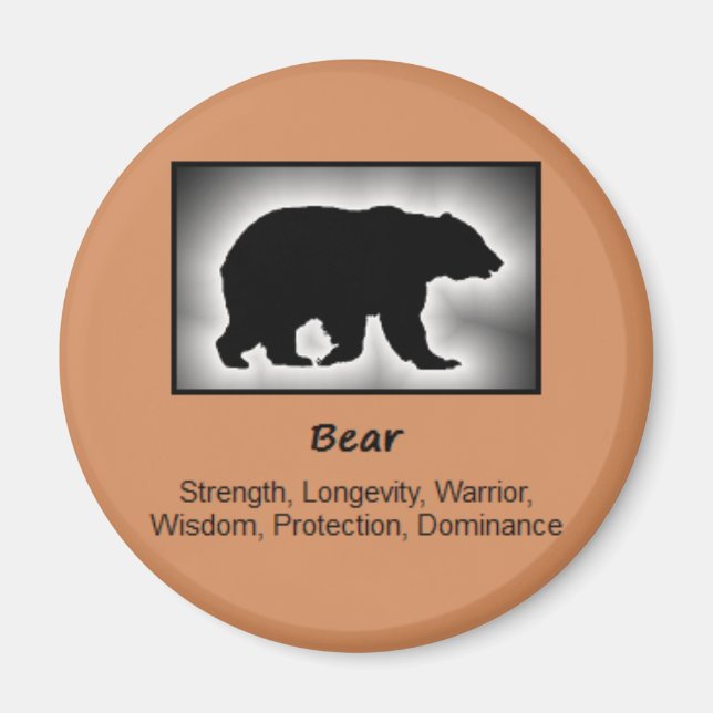 Bear Totem Animal Spirit Betydelse Magnet (Framsidan)