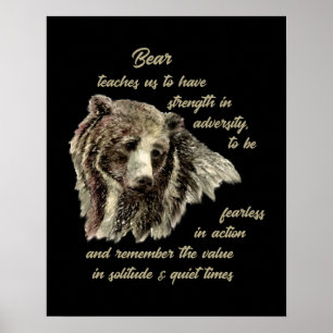 Bear Totem Animal Spirit Guide for inspiration Poster