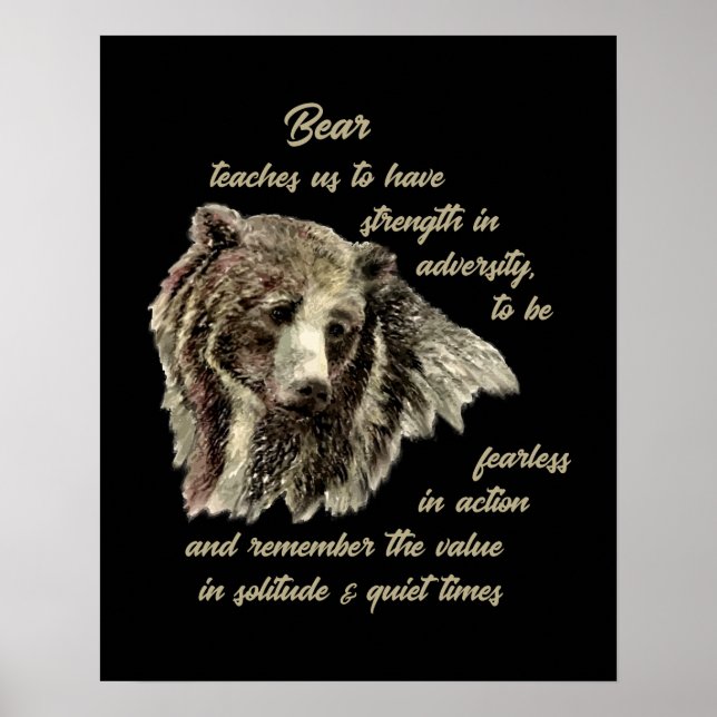 Bear Totem Animal Spirit Guide for inspiration Poster (Framsidan)
