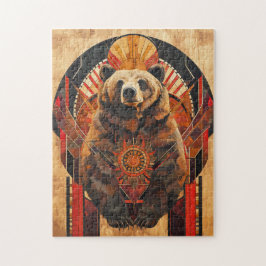 Bear Totem – Strength in Deco Style Pussel