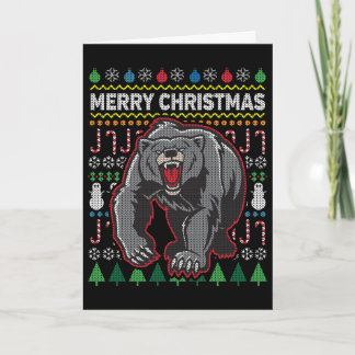 Bear Ugly jul Sweater Wildlife Series Helgkort