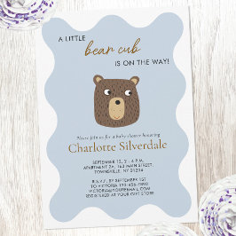 Bear Unge Baby Shower-inbjudan för Little Bear Inbjudningar