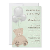 Bear Unge Baby Shower-inbjudan för Little Bear