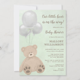 Bear Unge Baby Shower-inbjudan för Little Bear Inbjudningar
