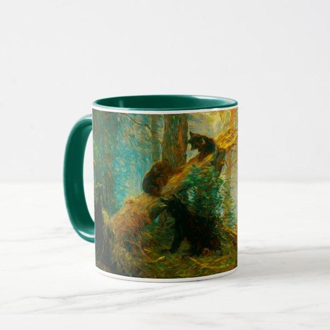 Bear Unge Ivan Shishkin Vintage Art Mugg (Framsida vänster)