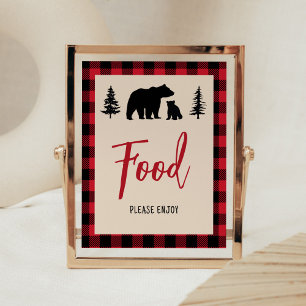 Bear Unge Lumberjack Baby Shower Food Poster