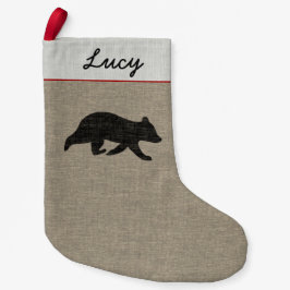 Bear Unge Silhouette Cute Land Wildlife Anpassning Liten Julstrumpa
