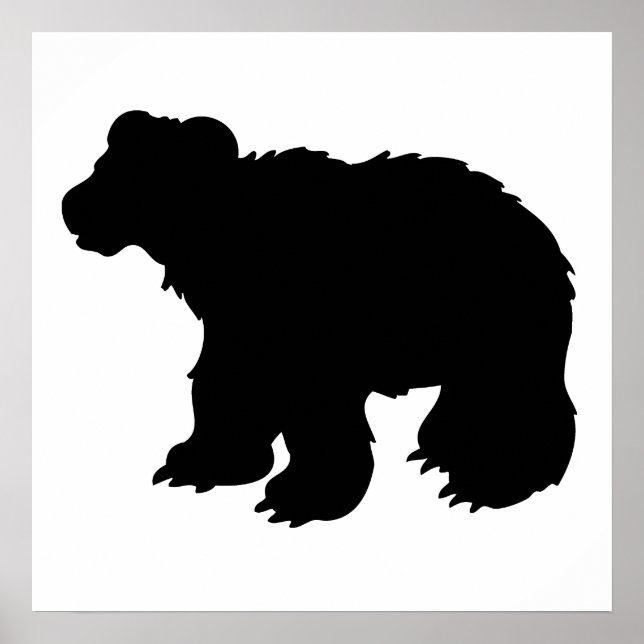 Bear Unge Silhouette Poster (Framsidan)