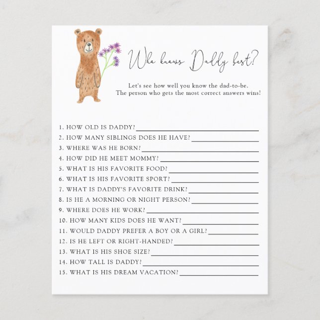 Bear unge - Vem känner DADDY bäst (Framsida)