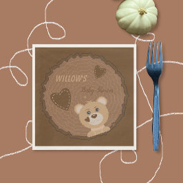 Bear Unge Woodland Theme Baby Shower Pappersservet Pappersservett