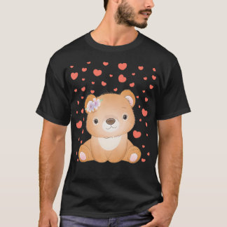 Bear Valentine Day Red Heart för björn Älskare T Shirt