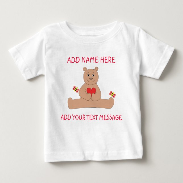 Bear Valentine Infant T-shirt (Framsida)