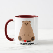 Bear Valentine Mugg - jag Kärlek du Beary Mch Mft