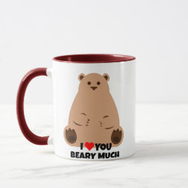Bear Valentine Mugg - jag Kärlek du Beary Mch Mft