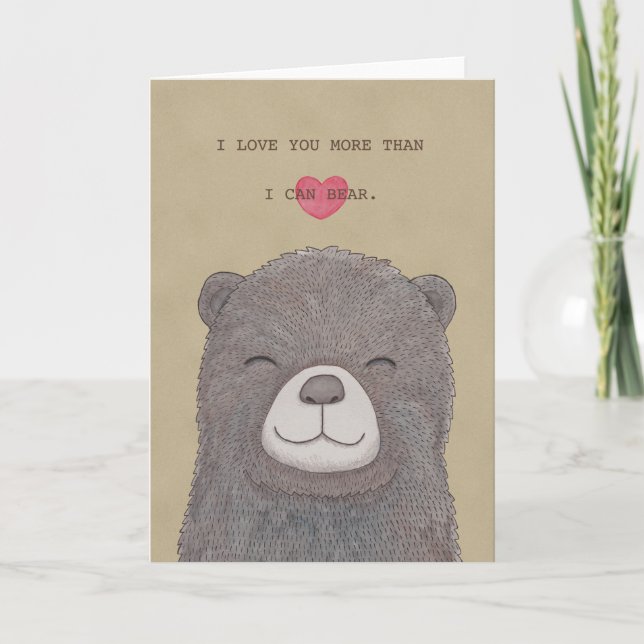 Bear Valentine's day Card I Kärlek, ditt hälsnings Helgkort (Framsida)