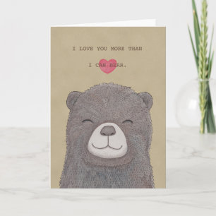 Bear Valentine's day Card I Kärlek, ditt hälsnings Helgkort