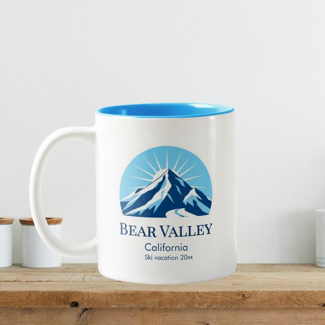 Bear Valley California skidortssouvenir Två-Tonad Mugg (Skapare uppladdad)