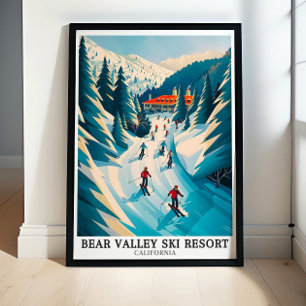 Bear Valley Ski Resort Affisch - Sierra Nevada Aff