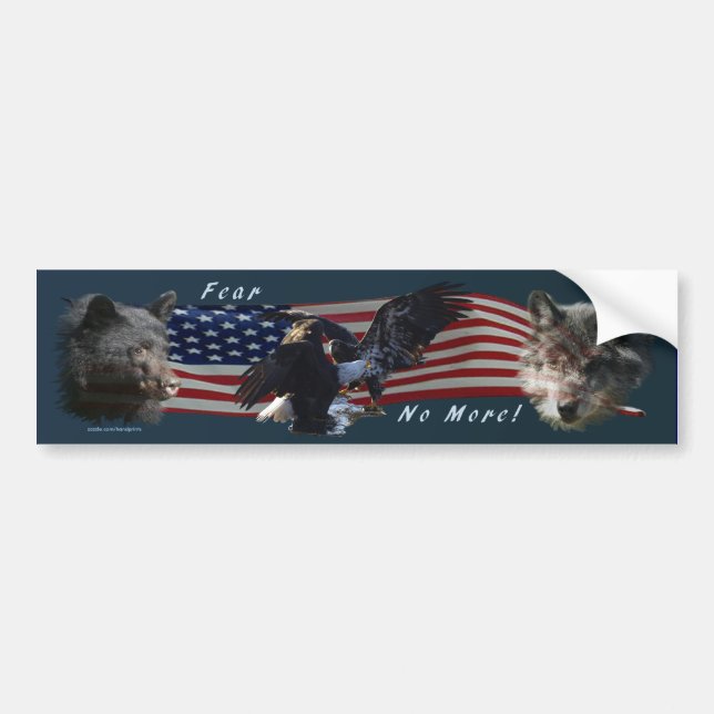 Bear, Varg, Eagle, USA-Flagga Patriot Bumper Stick Bildekal (Framsidan)