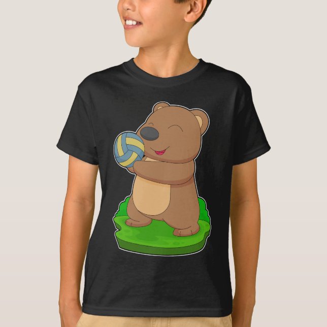 Bear Volleyball-spelare Volleyball T Shirt (Framsida)