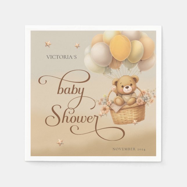 Bear wait babydusch Paper Napkin Pappersservett (Framsidan)