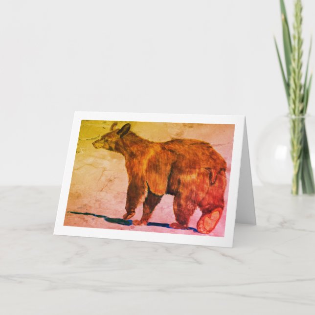 Bear Walking Away Watercolor by E.Mashkina Kort (Framsida)