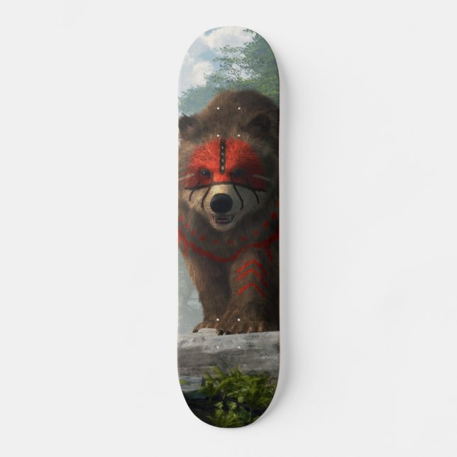 Bear Warrior Mini Skateboard Bräda 18,5 Cm (Framsida)