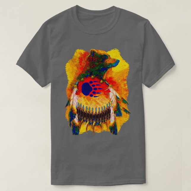 Bear Warrior Native American T Shirt (Design framsida)