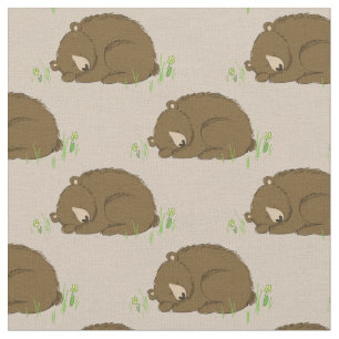 Bear Watercolor Baby Nursery Woodland Animal Tyg