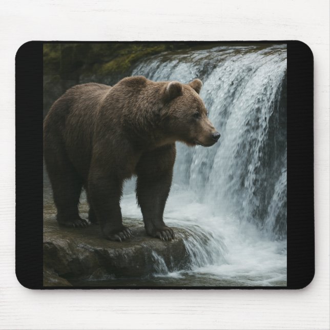 Bear Waterfall Mouse Pad Musmatta (Framsidan)
