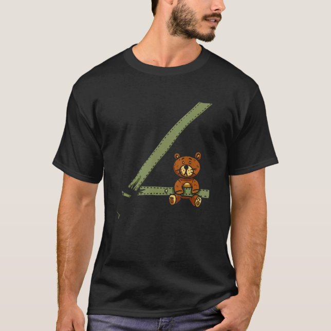 Bear Wearing Seat Belt Safety Kids Children T Shirt (Framsida)