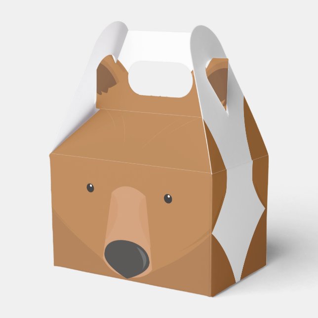 Bear White Brown Animal Favor Box Presentaskar (Framsidan Sidan)