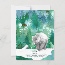 Bear Wildlife Forest Strength Encouragement Vykort