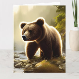 Bear Wildlife Porträtt Large Greeting Card Kort