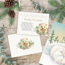 Bear Winter Baby Shower Bokar för Baby Infoga Tilläggskort