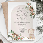Bear Winter Berries Snöflingor Träd Baby Shower Inbjudningar<br><div class="desc">Bear Winter Berries Snöflingor Träd Baby Shower</div>