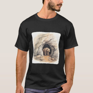 Bear With A Hibernation Cave Animal Winter Shelter T Shirt