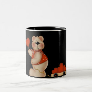 Bear with Wagon of Hearts Mugg