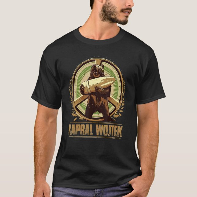 Bear Wojtek Polska Bear Kapral Wojtek 1 T Shirt (Framsida)