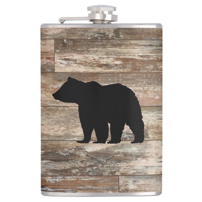 Bear Wood Painting Rustic Stil-kolv Fickplunta (Framsidan)