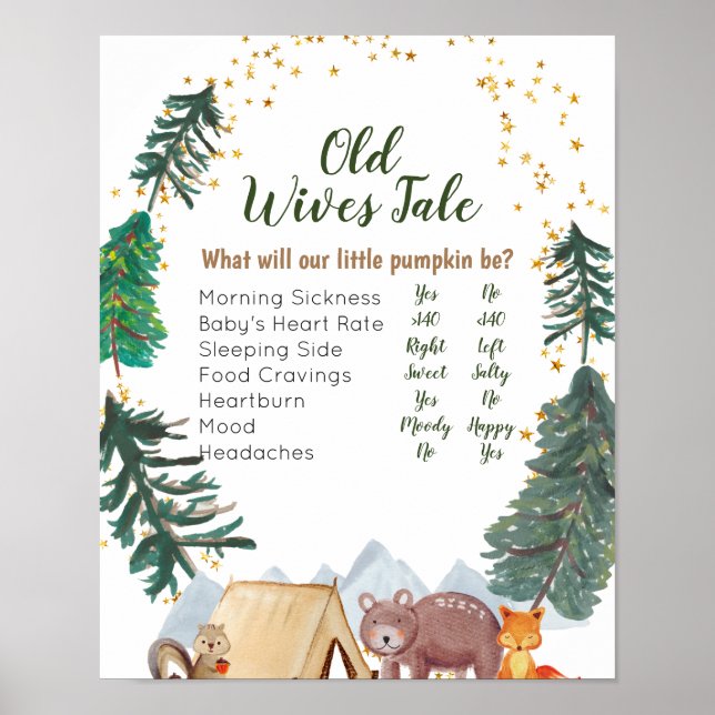 Bear Woodland Animals Gamla Wives Tales Poster (Framsidan)