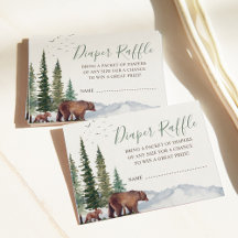 Bear Woodland Baby Shower Raffle