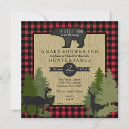 Bear Woodland Forest Lumberjack Play Baby Shower Inbjudningar