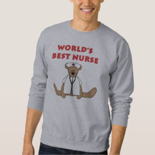 Bear World's Best Nurse T-shirts and Gifts Långärmad Tröja