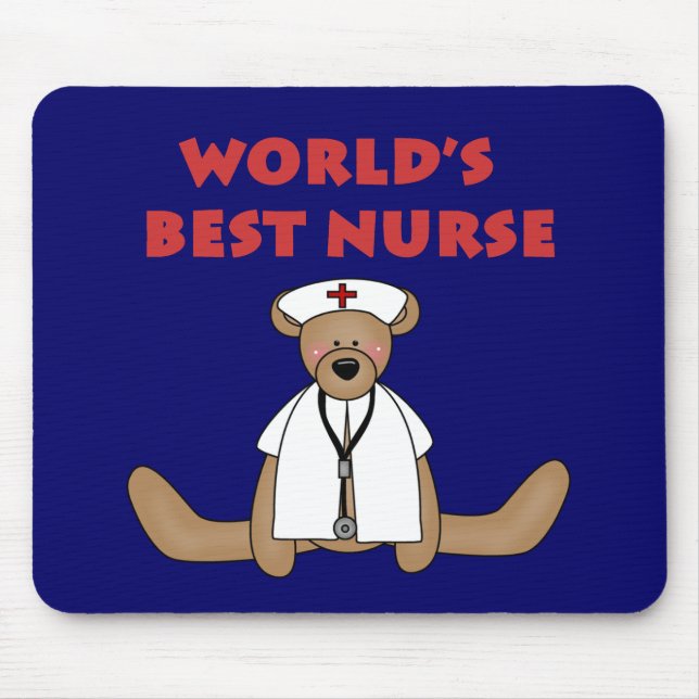 Bear World's Best Nurse T-shirts and Gifts Musmatta (Framsidan)