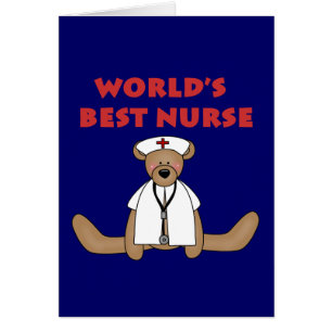 Bear World's Best Nurse T-shirts and Gifts OBS Kort