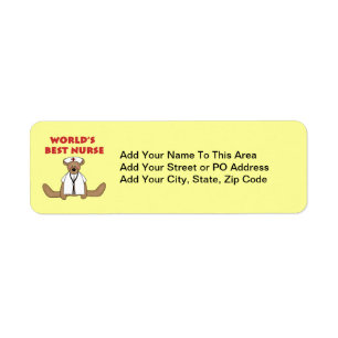 Bear World's Best Nurse T-shirts and Gifts Returadress Etikett