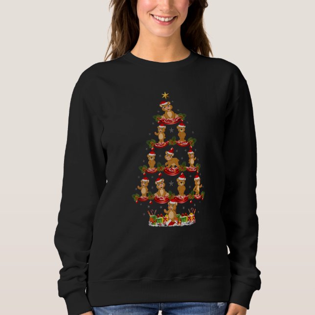 Bear  Xmas Holiday Santa Bear Christmas Tree T Shirt (Framsida)