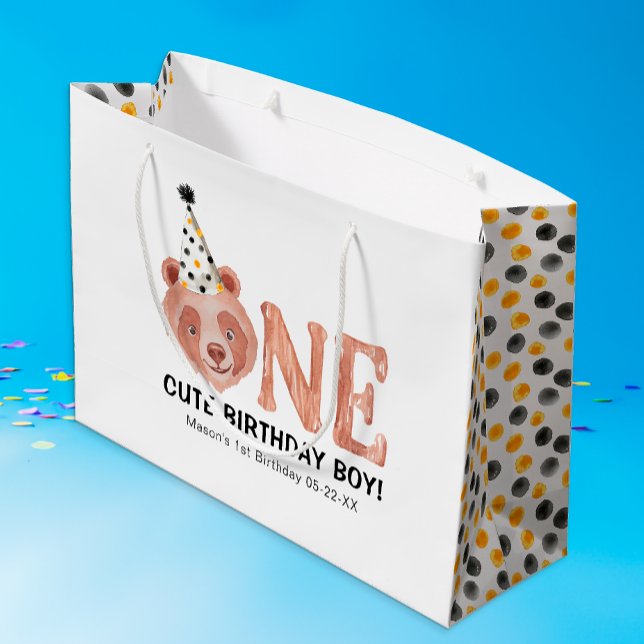 Bear-y Cute 1:a födelsedag - en cute (One Cute Birthday Boy Birthday Gift Bag)