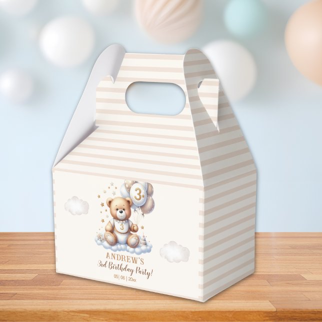 Bear-y Cute – 3rd Birthday Party Treat Boxes Presentaskar (Skapare uppladdad)